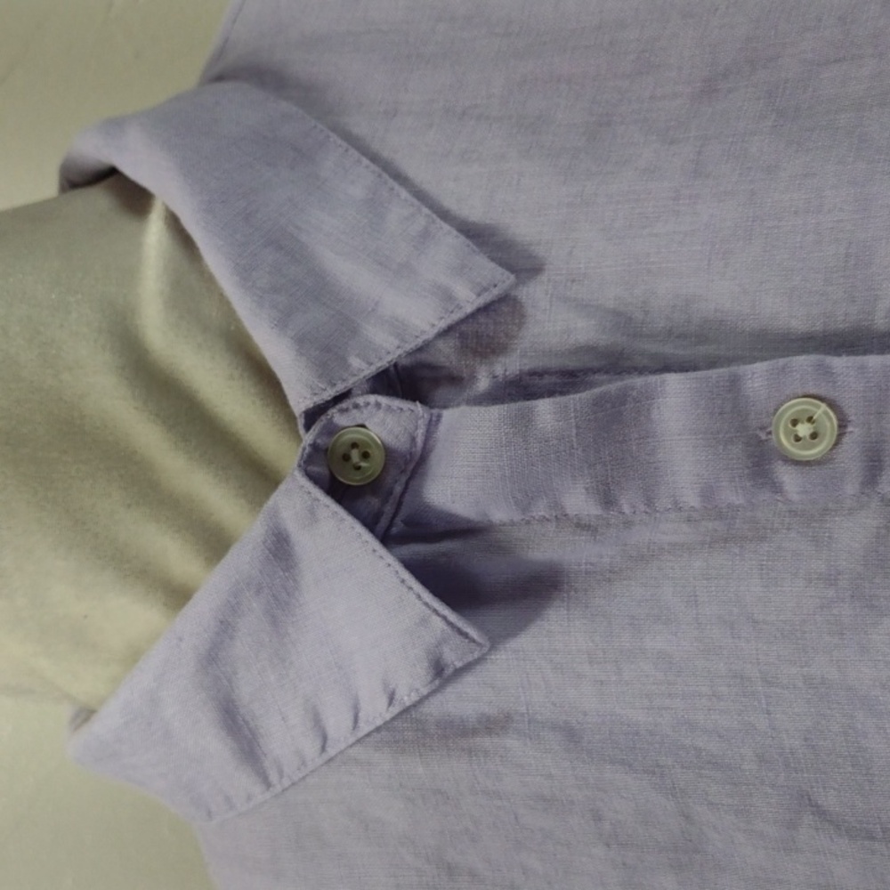 J. Jill Lavender Linen Casual Button-up Long Sleeve Shirt Women's XL - Picture 3 of 8